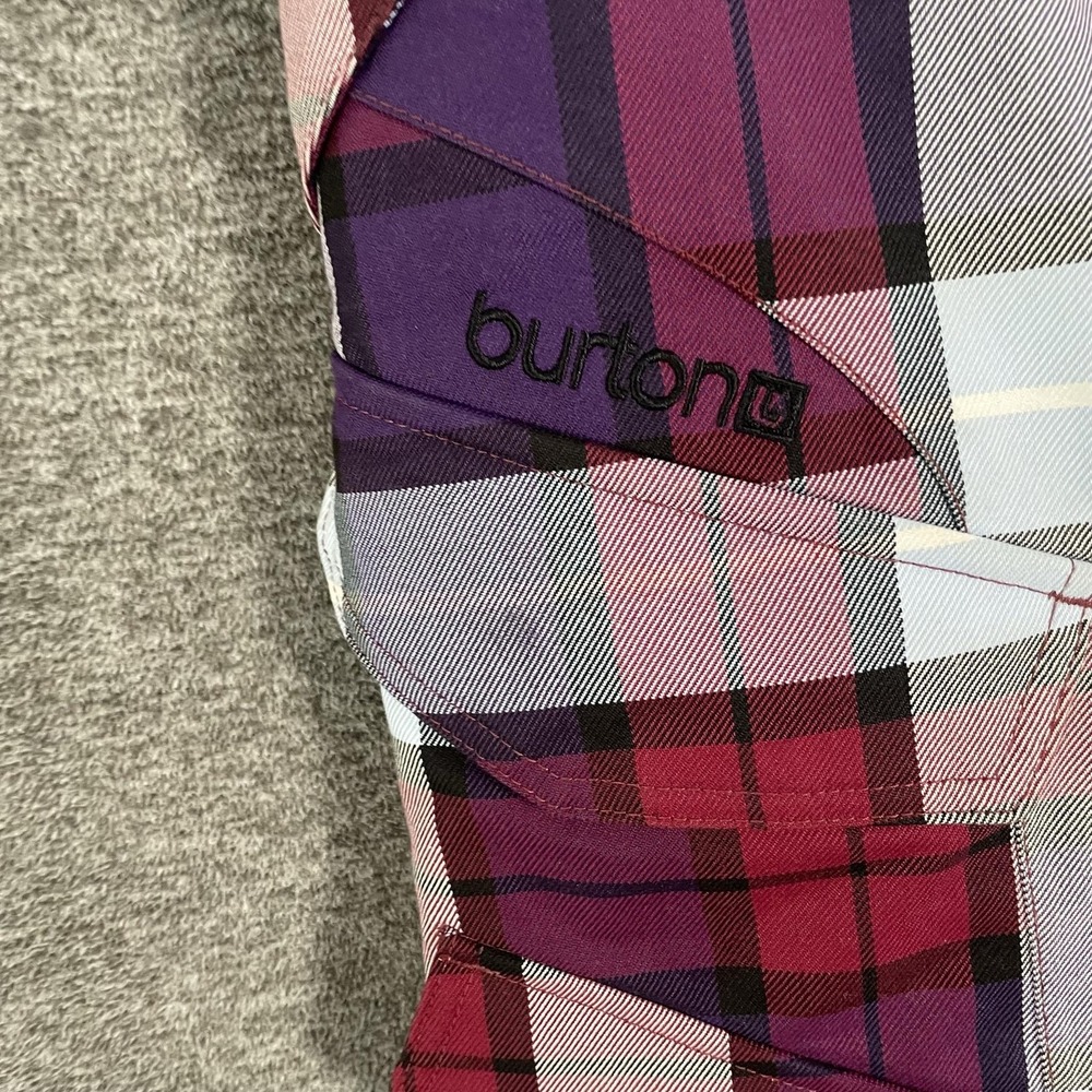 Burton Fly Snow Pants Womens Small Plaid DRYRIDE Insulated Ski Snowboard Bootcut - Picture 2 of 10